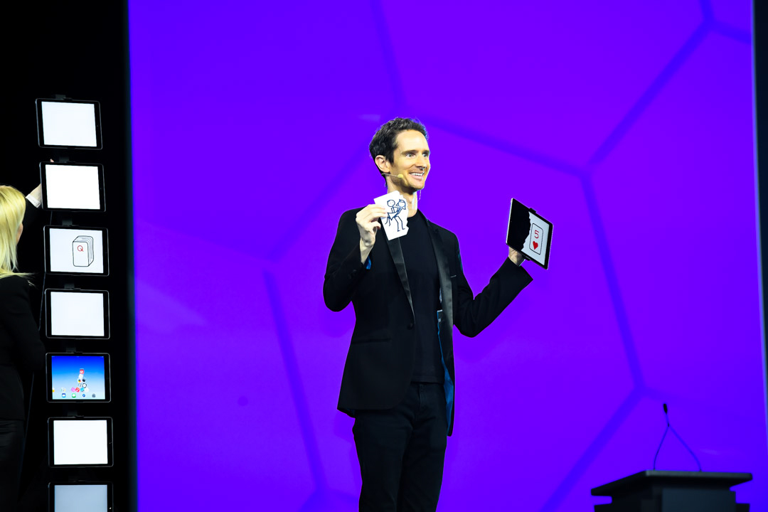 ipad magician on stage